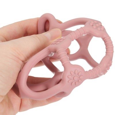 Прорезыватель силиконовый M&B «Сфера», от 3 мес., розовый