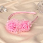 Ободок для волос "Выбражулька" роза, 0,9 см, розовый - Фото 1