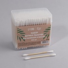 Ватные палочки на деревянной основе, биоразлагаемые, 7 см, 200 шт., в пластиковом органайзере - Фото 5