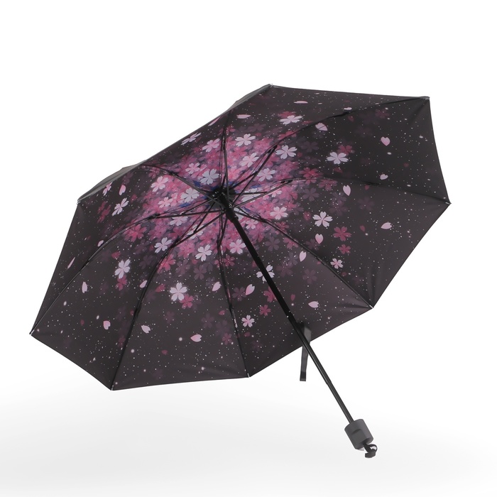 Зонт механический «Цветы», эпонж, 4 сложения, 8 спиц, R = 48 см, цвет МИКС - фото 1906695548