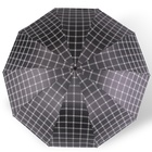 Зонт механический «Клетка», эпонж, 4 сложения, 10 спиц, R = 57 см, цвет МИКС - фото 9743188