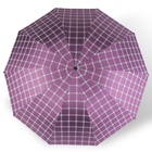 Зонт механический «Клетка», эпонж, 4 сложения, 10 спиц, R = 57 см, цвет МИКС - фото 9658987