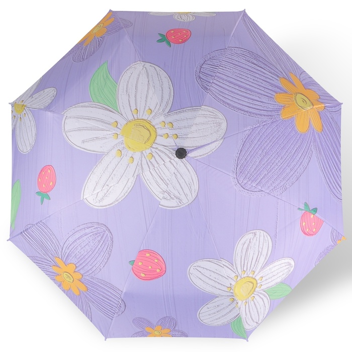 Зонт автоматический «Цветы», 3 сложения, 8 спиц, R = 49 см, цвет МИКС