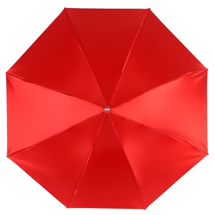 Зонт механический «Однотон», сатин, 4 сложения, 8 спиц, R = 49 см, цвет красный - фото 1906695608