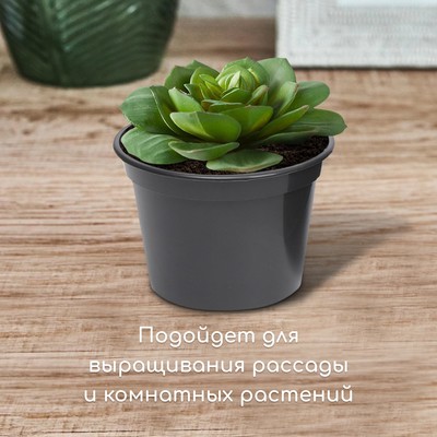 Горшок для рассады, 800 мл, d = 13 см, h = 10 см, пластик, МИКС