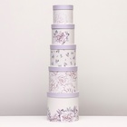 Набор шляпных коробок 5 в 1 «Астры» сиреневый, 22 × 19.5 , 14×13 см - Фото 3