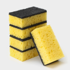 Губка для посуды с чистящим слоем «Королевская Лилия», 450 г/м², 105×65×35 мм, абразивное полотно, МИКС - Фото 2