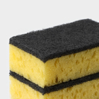 Губка для посуды с чистящим слоем «Королевская Лилия», 450 г/м², 105×65×35 мм, абразивное полотно, МИКС - Фото 4