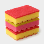 Губка для посуды с чистящим слоем PRIDE, 3 шт., 100×65×30 мм, МИКС - Фото 3