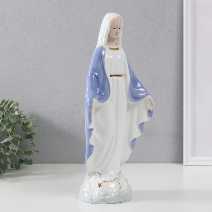 Сувенир керамика "Дева Мария в бело-голубом одеянии" 14х9,5х31 см
