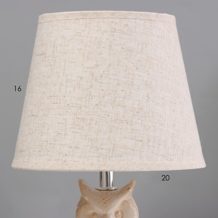 Настольная лампа "Филин" Е14 40Вт бежевый 20х20х33см - фото 1909609039