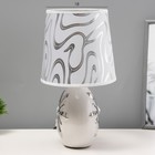 Настольная лампа "Зара" Е14 40Вт белый серебро 25,5х18х35см - Фото 3