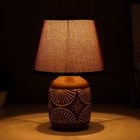Настольная лампа "Маргарет" Е14 40Вт коричневый 17х17х27см - Фото 2
