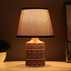 Настольная лампа "Бирлит" Е14 40Вт коричневый 17х17х27см - Фото 2