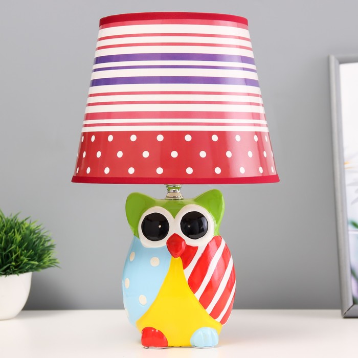 Настольная лампа «Совушка» Е14 40 Вт цветной 20×20×32 см - Фото 1