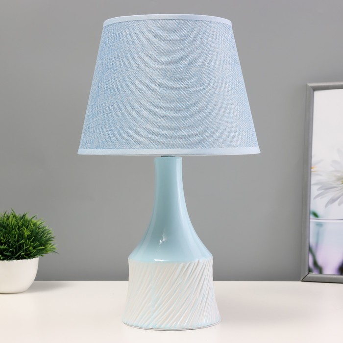 Настольная лампа «Бирюза» Е14 40 Вт голубой 22×22×38 см - Фото 1