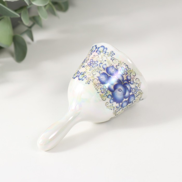 Колокольчик керамика "Синие цветы с завитками" 4,8х4,8х7,8 см