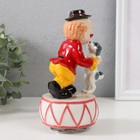 Сувенир керамика музыкальный "Клоун танцует с собачкой на барабане" 8х9,5х16,5 см - Фото 3