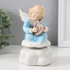 Сувенир музыкальный механический «Ангел на облаке играет на лире», керамика, 9×9.5×14.5 см - Фото 4