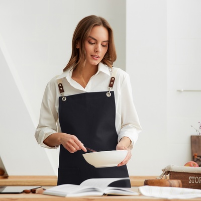 Фартук кухонный «Этель» Minimalist design, 60×70 см, лён 45%, хлопок 55%, 395 г/м², чёрный