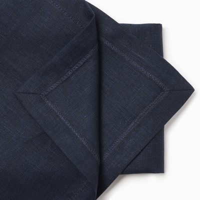 Набор салфеток «Этель» Linen collection, 30×40 см - 4 шт., 100% лён 170 г/м², тёмно-синий