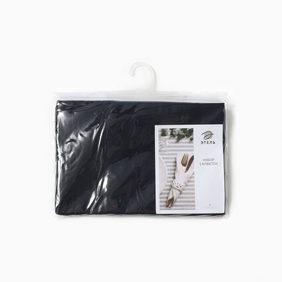 Набор салфеток «Этель» Linen collection, 30×40 см - 4 шт., 100% лён 170 г/м², тёмно-синий