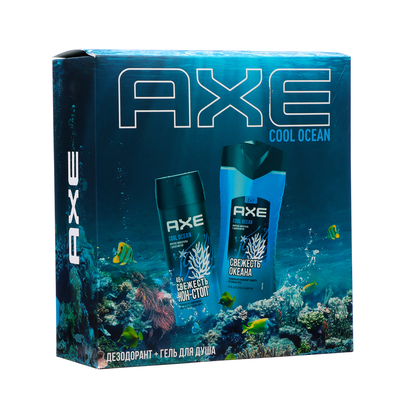 Подарочный набор Axe Cool Ocean: гель для душа и шампунь 2в1,250мл+дезодорант-аэрозоль,150мл