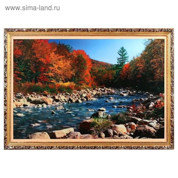 Картина с подсветкой "Пейзаж - Горная река" 112*75см - Фото 1