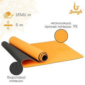 {{photo.Alt || photo.Description || 'УЦЕНКА Коврик для фитнеса и йоги Sangh, нескользящий, 183×61×0.6 см, оранжевый, чёрный'}}