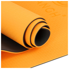 УЦЕНКА Коврик для фитнеса и йоги Sangh, нескользящий, 183×61×0.6 см, оранжевый, чёрный - Фото 4