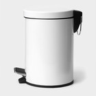 УЦЕНКА Ведро мусорное с педалью Stölz, 3 л, нержавеющая сталь, цвет белый - Фото 5