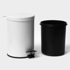 УЦЕНКА Ведро мусорное с педалью Stölz, 3 л, нержавеющая сталь, цвет белый - Фото 7