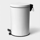 УЦЕНКА Ведро мусорное с педалью Stölz, 12 л, нержавеющая сталь, белое - Фото 4