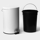 УЦЕНКА Ведро мусорное с педалью Stölz, 12 л, нержавеющая сталь, белое - Фото 7