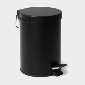 УЦЕНКА Ведро мусорное с педалью Stölz, 3 л, нержавеющая сталь, чёрное 10463859