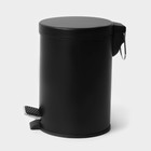 УЦЕНКА Ведро мусорное с педалью Stölz, 3 л, нержавеющая сталь, чёрное - Фото 3