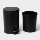 УЦЕНКА Ведро мусорное с педалью Stölz, 3 л, нержавеющая сталь, чёрное - Фото 8