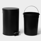 УЦЕНКА Ведро мусорное с педалью Stölz, 12 л, нержавеющая сталь, цвет чёрный - Фото 8