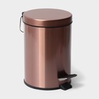 УЦЕНКА Ведро мусорное с педалью Stölz, 3 л, нержавеющая сталь, бронзовое - Фото 1