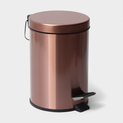 УЦЕНКА Ведро мусорное с педалью Stölz, 3 л, нержавеющая сталь, бронзовое
