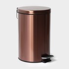 УЦЕНКА Ведро мусорное с педалью Stölz, 12 л, нержавеющая сталь, бронзовое - Фото 1