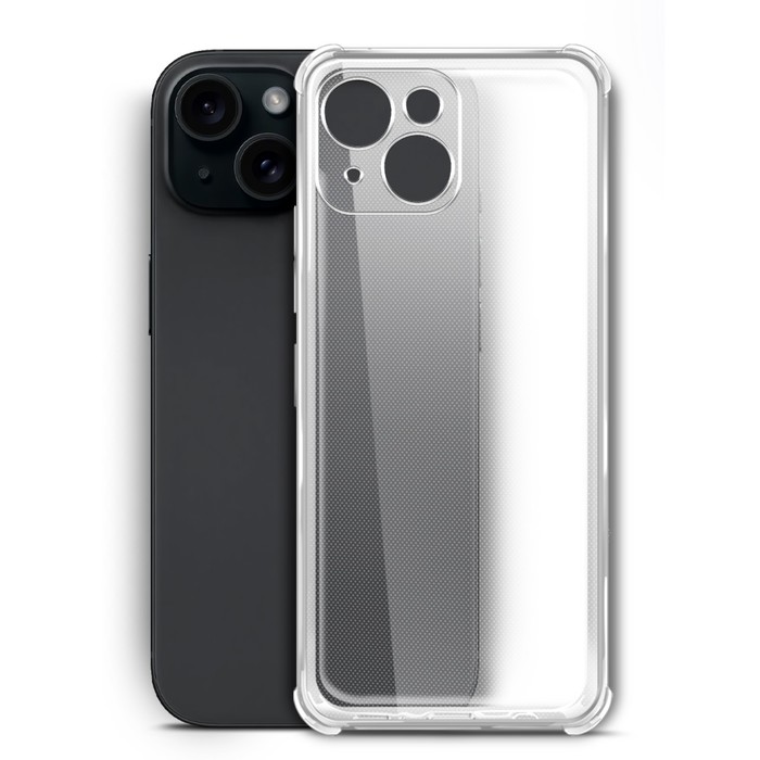 Чехол BoraSCO Bumper Case для  iPhone 15, силиконовый, прозрачный