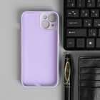 Чехол BoraSCO для iPhone 14, Soft Touch, силикон, микрофибра, лавандовый - Фото 6