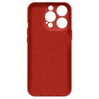 Чехол BoraSCO для iPhone 15 Pro, силикон, Soft Touch, микрофибра, красный - Фото 2