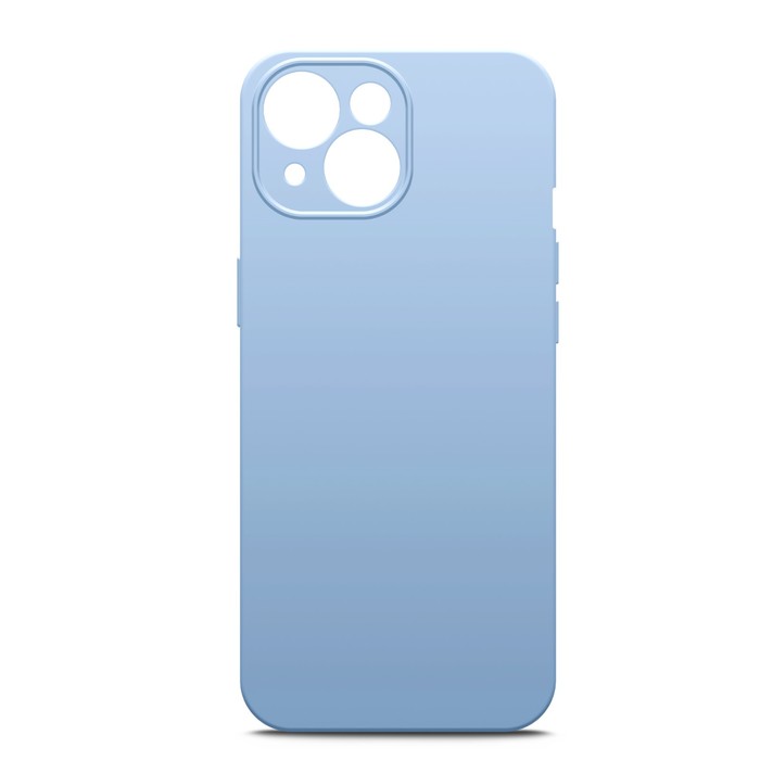 Чехол BoraSCO для iPhone 15, Soft Touch, силикон, микрофибра, голубой - Фото 1