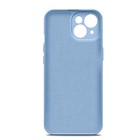 Чехол BoraSCO для iPhone 15, Soft Touch, силикон, микрофибра, голубой - Фото 2