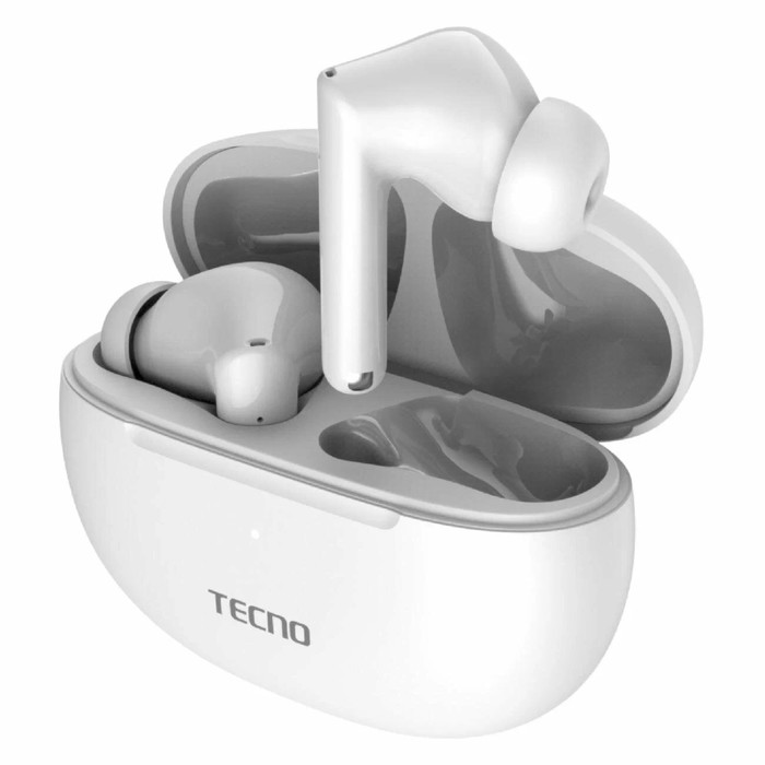 Наушники Tecno Buds 3, беспроводные, TWS, вакуумные, BT 5.3, 37/500 мАч, микрофон, белые - фото 51550647