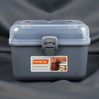 Бокс для хранения швейных принадлежностей, с крышкой, 21 × 17,7 × 15,4 см, цвет серый/прозрачный - фото 23993753