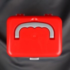 Бокс для хранения швейных принадлежностей, с крышкой, 21 × 17,7 × 15,4 см, цвет прозрачный/красный - фото 9659712