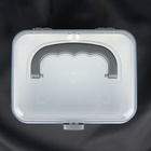 Бокс для хранения швейных принадлежностей, с крышкой, 21 × 17,7 × 15,4 см, цвет белый/прозрачный - фото 23993760